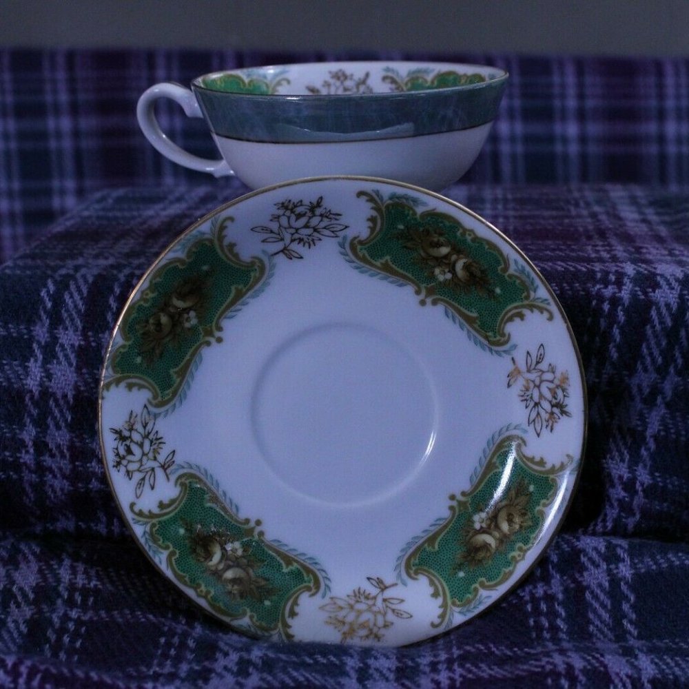 Blue Lusterware Teacup and Saucer